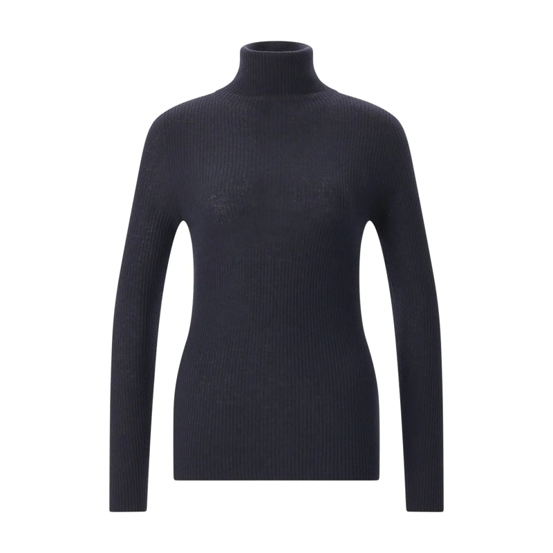 Fabiana Filippi Rollkragenpullover Rollkragenpullover mit Seide & Kaschmir dunkelblau
