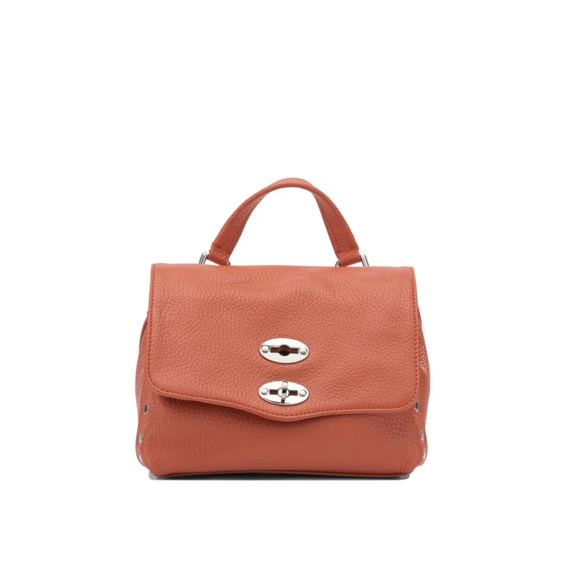 Zanellato Schultertasche Textured Red Leather Handbag Brown