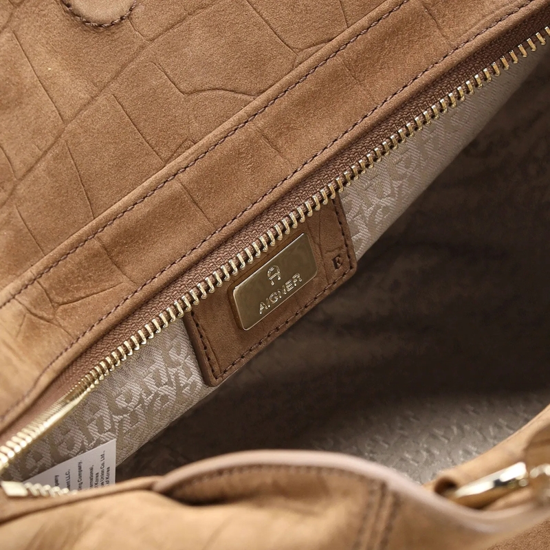 AIGNER Crossbodytas Handtasche Carré Soft Croco braun(Image 4)