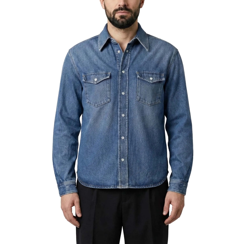 Givenchy Hemd Denim Blue Casual Shirt With Button-Down Front Blue(Image 3)