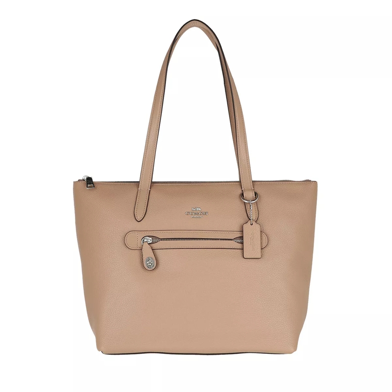 Coach Shopper Whls Pebbled Lthr Taylor Tote Taupe
