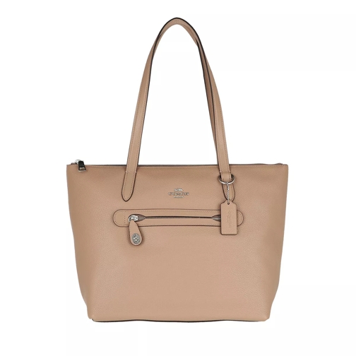 Coach Whls Pebbled Lthr Taylor Tote Taupe Shopper