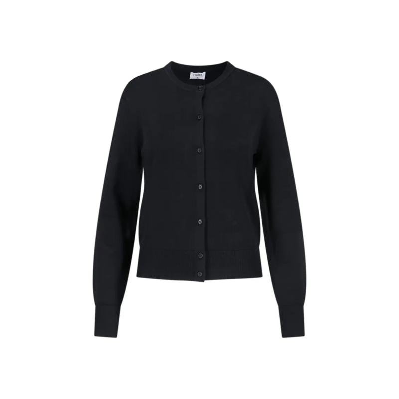 FILIPPA K Vest "Glossy" Cardigan Black Black