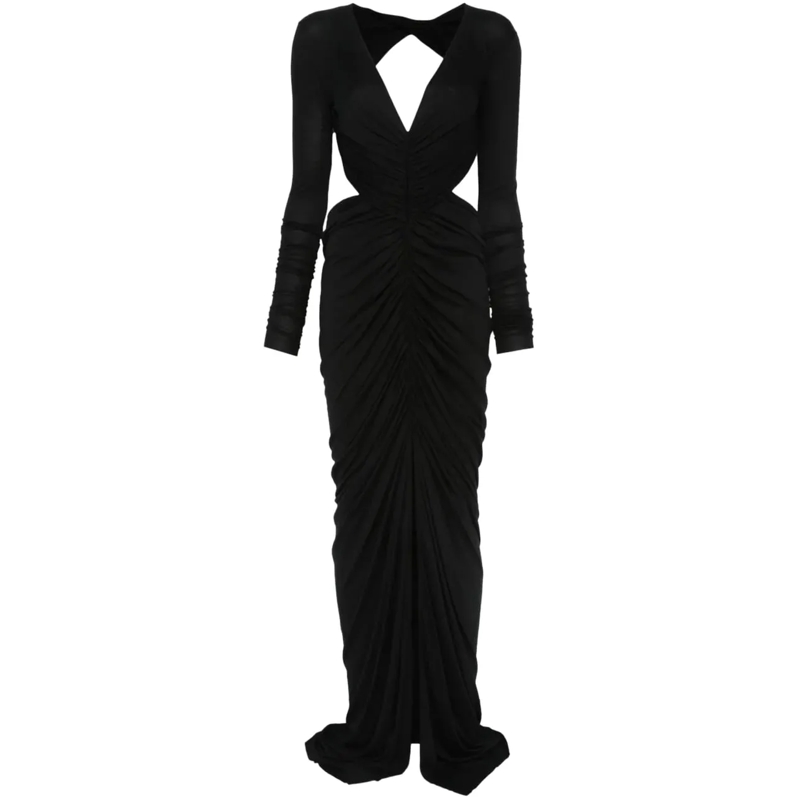 Rick Owens Robe midi Poppy Ls Gown Black schwarz