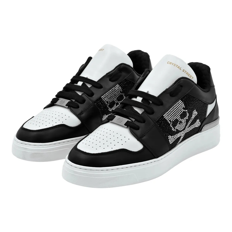 Philipp Plein Low-Top-Sneaker Low-Top Turnschuhe Skull Mit Schmucksteinen schwarz