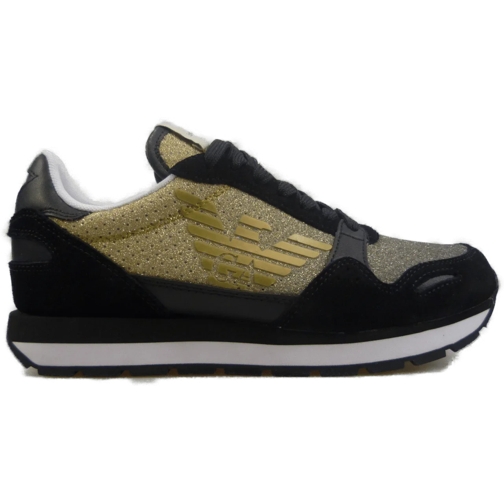 Emporio Armani Low-Top Sneaker Sneakers Glitterate Colore ORO schwarz