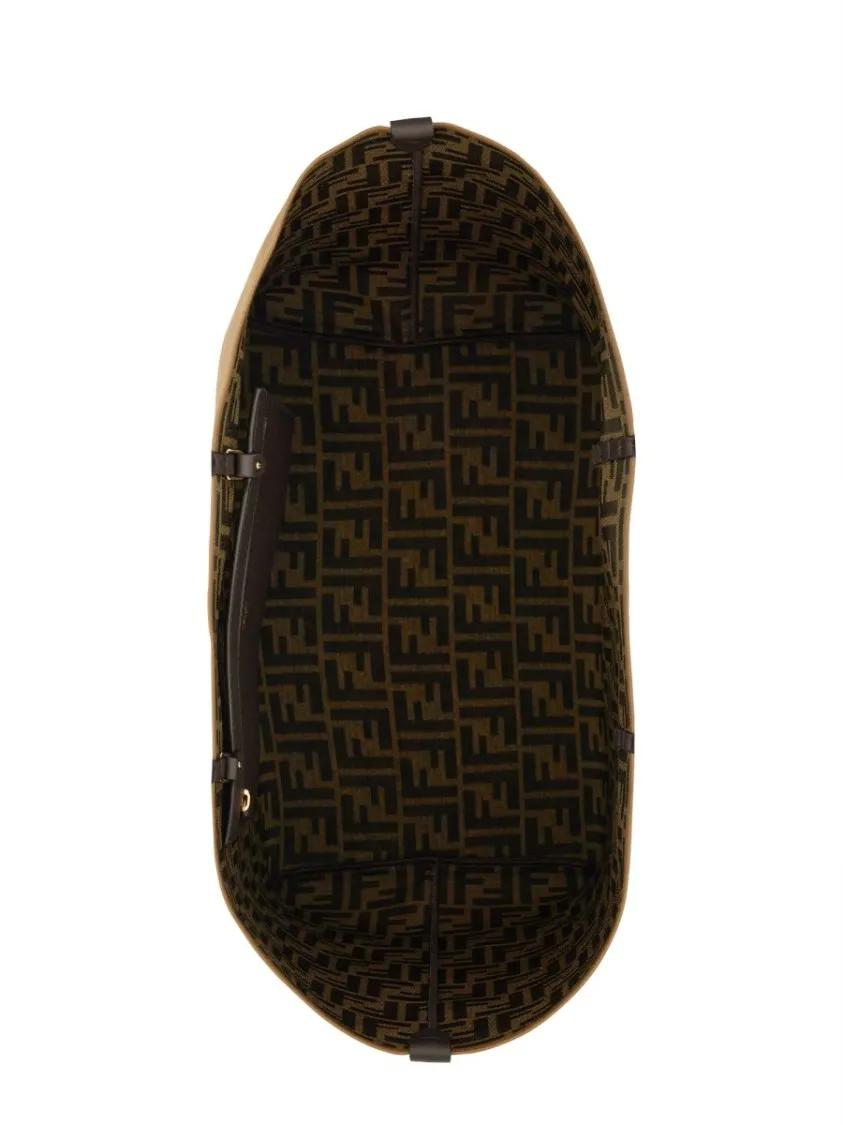 Fendi Totes & shoppers Jacquard "Ff" Velvet Shopper Bag in bruin