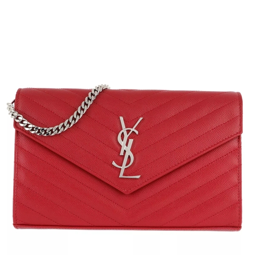 Saint Laurent YSL Chain Wallet Monogramme Black Rouge Eros Crossbody Bag