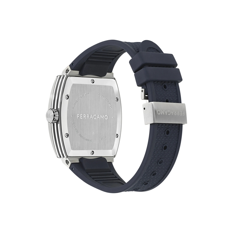 Salvatore Ferragamo Quarzuhr Quarz-Analoguhr F-80 Tonneau blau(Image 3)