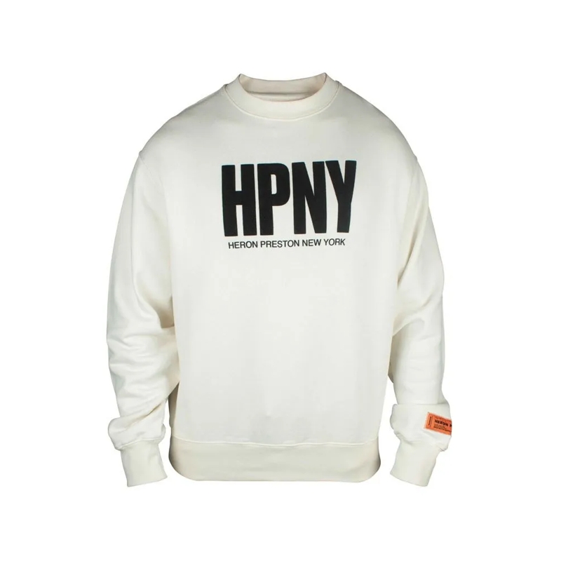 Heron Preston  Crew Neck Cotton Sweatshirt With Bold Logo White