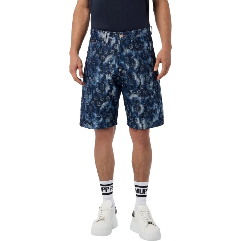 Philipp Plein Shorts Denim Shorts Jacquard Monogram schwarz(Image 3)