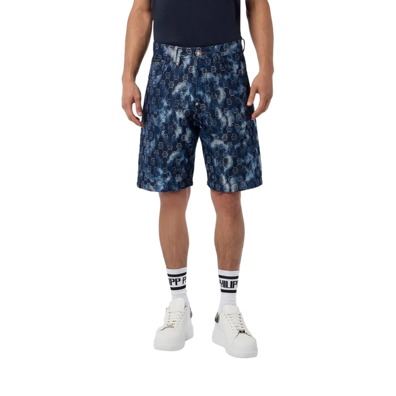 Philipp Plein Shorts Denim Shorts Jacquard Monogram schwarz(Image 2)