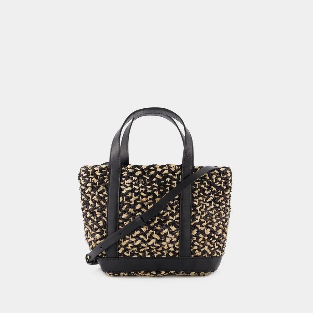 Vanessa Bruno Shoppers & Totes Cabas S Shopper Bag Raffia Beige in zwart