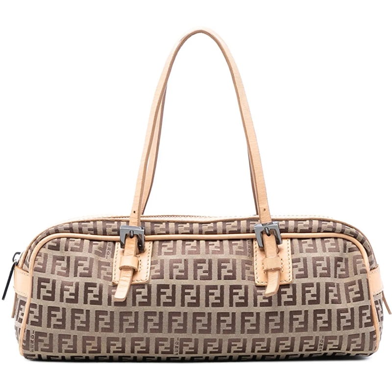 Fendi Tote Zucchino Canvas Handbag braun