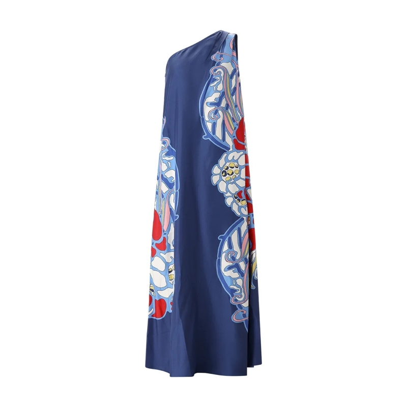 LaDoubleJ Maxi-jurk Maxikleid Roy aus Seide blau