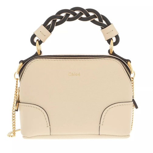 Chloé Mini Daria Chain Crossbody Bag Leather Beige Crossbody Bag