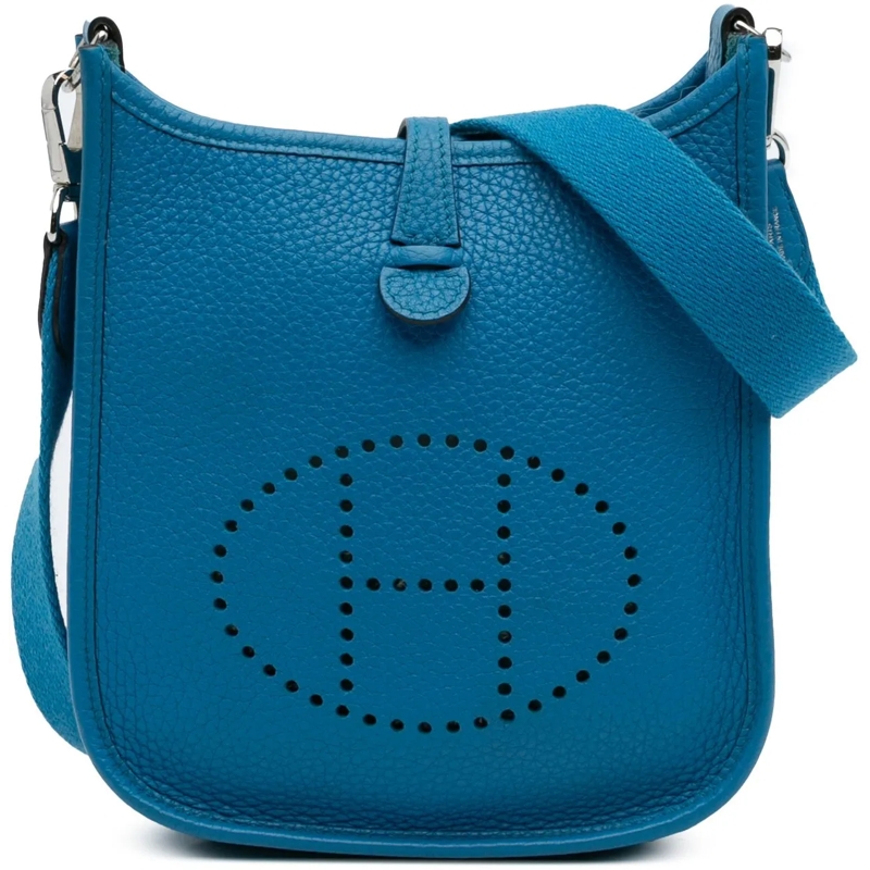 Hermès Schultertasche Clemence Evelyne TPM 16 blau