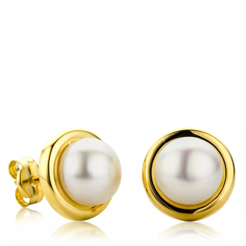 BELORO Ladies' 9ct Pearl Stud Earrings Yellow Gold Orecchini a bottone
