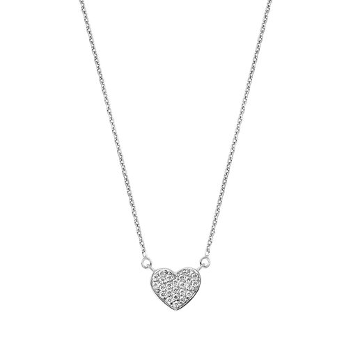 BELORO Necklace Heart Zirconia Silver Kurze Halskette