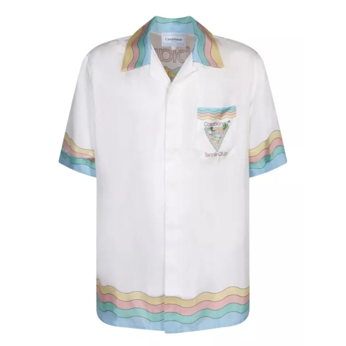 Casablanca Short Sleeve Silk Shirt White 