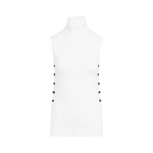 Giorgio Armani Wind White Virgin Wool Knit Top White 