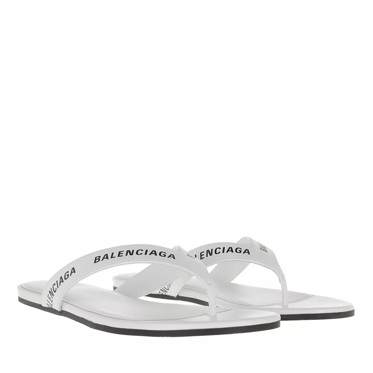 Sætte Kalkun komponist Balenciaga Logo Flip Flop Slippers Plain Leather White/Black | Flip Flop |  fashionette