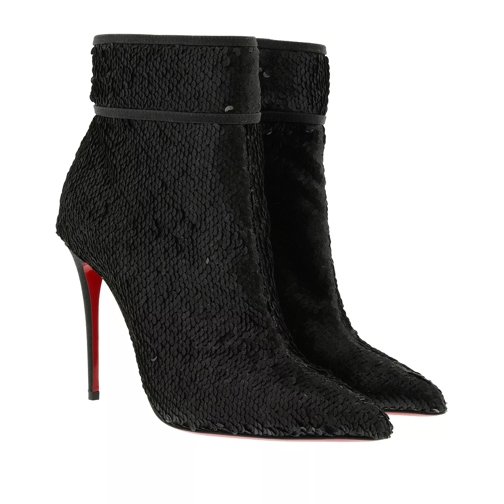 Christian Louboutin Moulakate 100 Paillette Booties  Black Ankle Boot