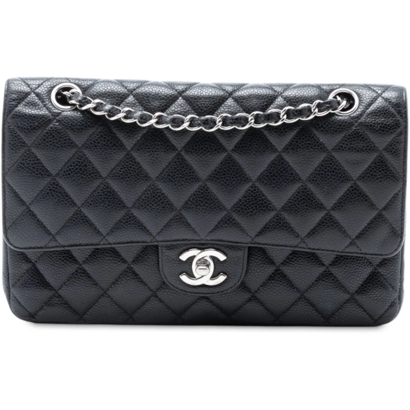 Chanel Sac à bandoulière Medium Classic Caviar Double Flap schwarz