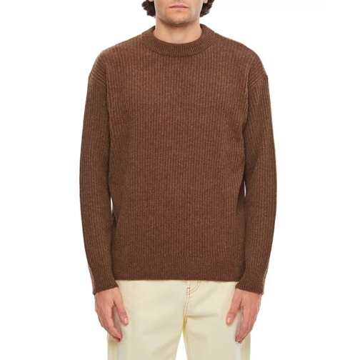 Closed Wool Knitted Jumper Brown 