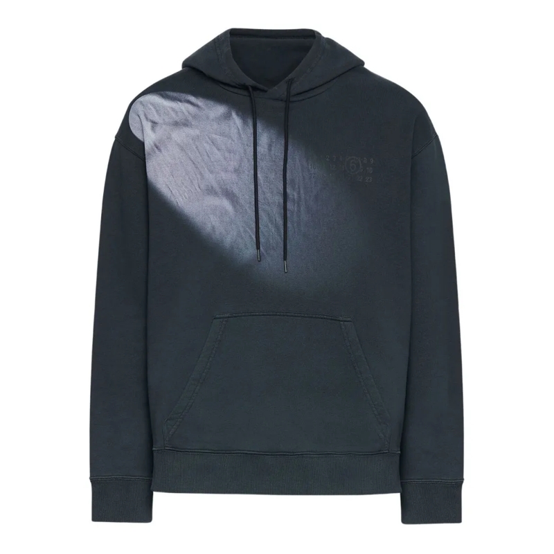 MM6 Maison Margiela Pull Relaxed Fit Hoodie With Faded Diagonal Design Black