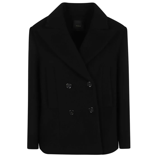 Pinko  Wool Blend Cloth Coat Black