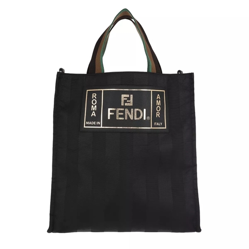 Fendi Tote Handle Bag Canvas Black Sporta