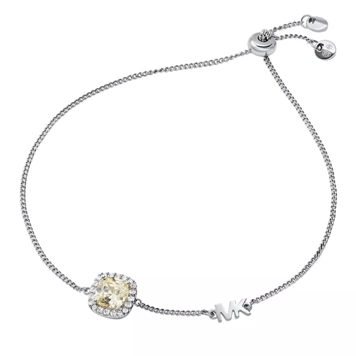 Michael Kors Sterling Silver Pavé Cushion-Cut Slider Bracelet Silver Bracelet