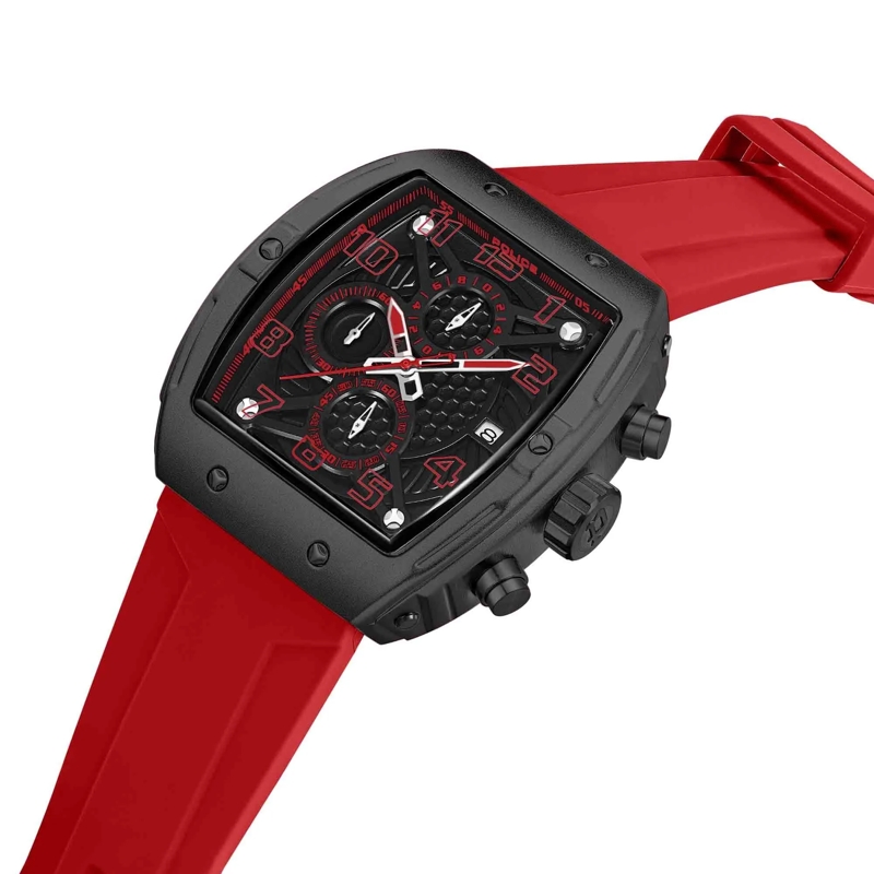 Police Automatikuhr Quarzuhr Coswig rot(Image 2)