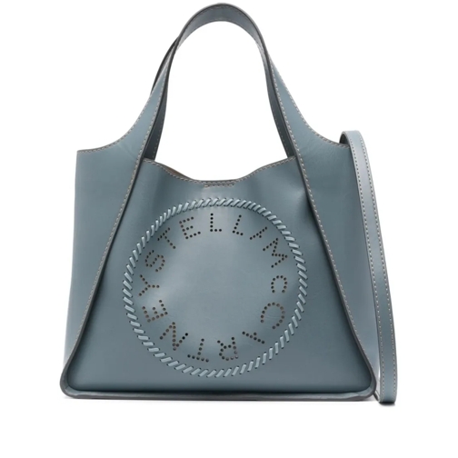 Stella McCartney Tote Perforated Logo Shoulder Bag Blue