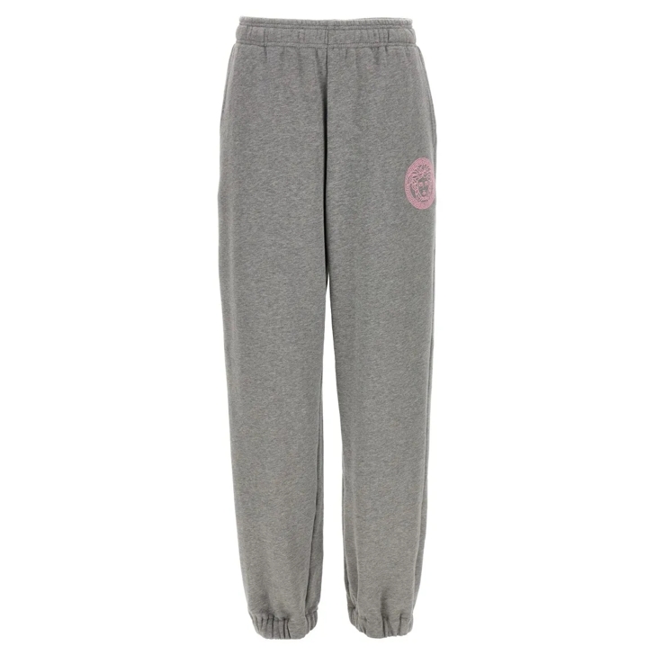 パンツ Versace Brushed Cotton Joggers With Embossed Logo Versace Brushed Cotton Joggers With Embossed Logo Grey