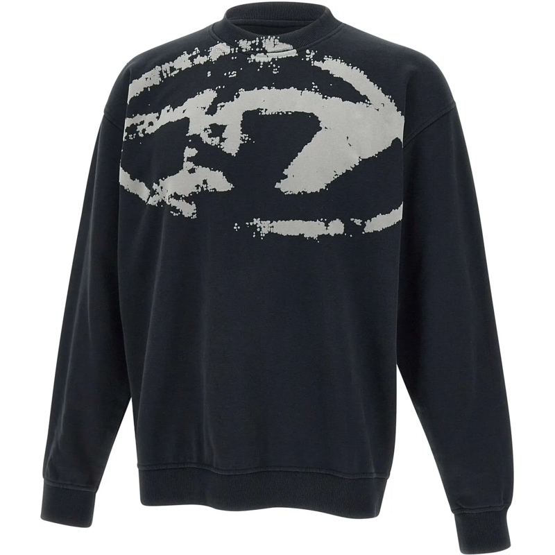 Diesel  Relaxed-Fit Black Sweatshirt With Graphic Design Black