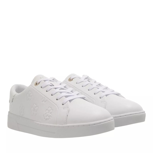 Ted Baker Taliy Magnolia Flower Cupsole Trainer white lage-top sneaker