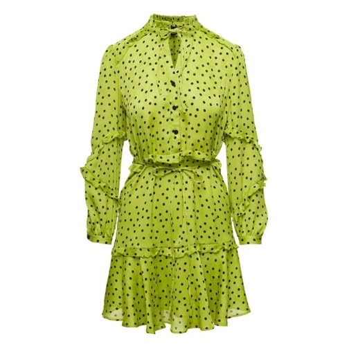 Pinko Green 'Piccadilly' Mini Dress With 'All-Over' Dot- Green 