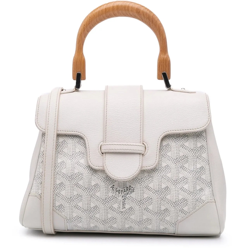 GOYARD Schultertasche Mini Goyardine Saigon Souple weiß