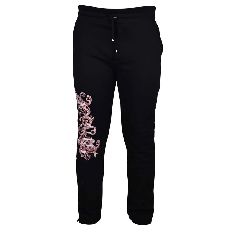 Amiri Jogginghose Black Cotton Sweatpants With Red Graphic Branding Black
