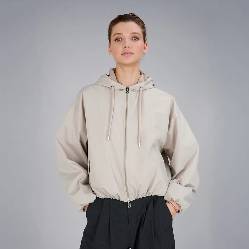 True Religion Übergangsjacke - Lange Ärmel- Oversize-Schnitt- Balloon-Ärmel- beige(Image 6)