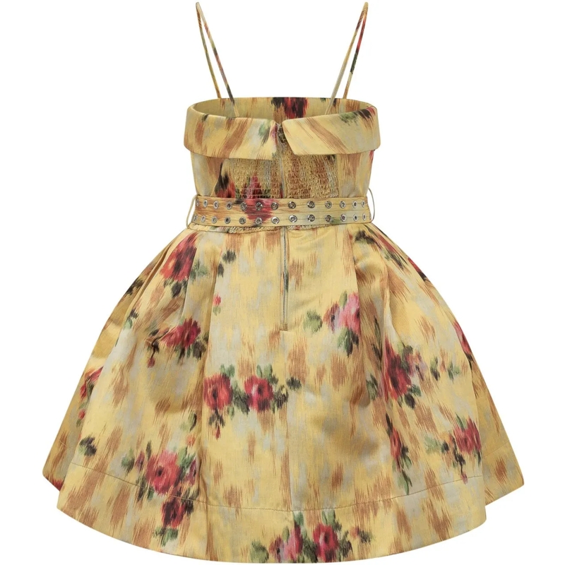 GANNI Minikleid Abito Mini con Spalline e Cintura gelb(Image 2)