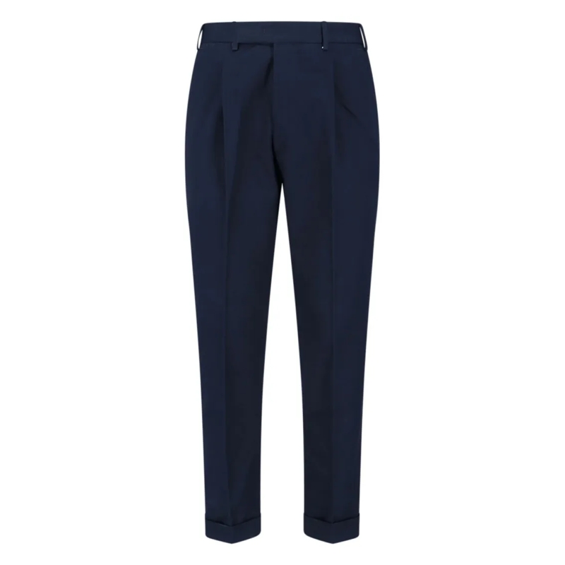 Pt Torino Pantalon de costume Mid-Rise Tailored Trousers With Pleats And Buttone Blue