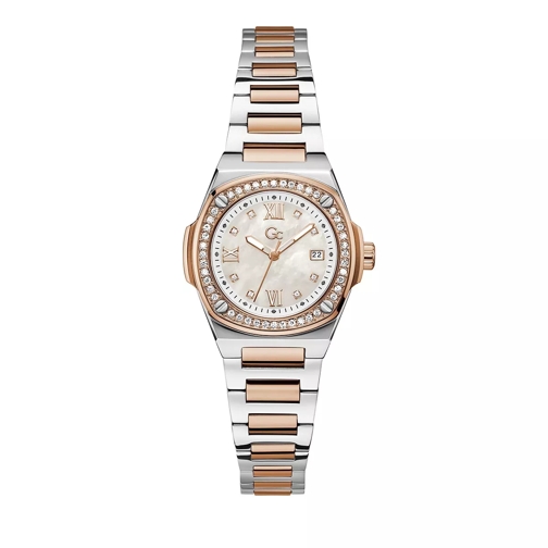 GC Coussin Shape Mini Ladies Rose Gold/Silver Quartz Horloge
