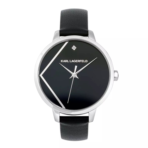 Karl Lagerfeld Klassic K Leather Strap Black/Silver Dresswatch