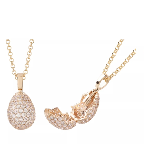 Little Luxuries by VILMAS Vita New White Necklace Drop Yellow Gold Plated Mittellange Halskette