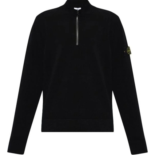 Stone Island Pull Pull short zip black schwarz