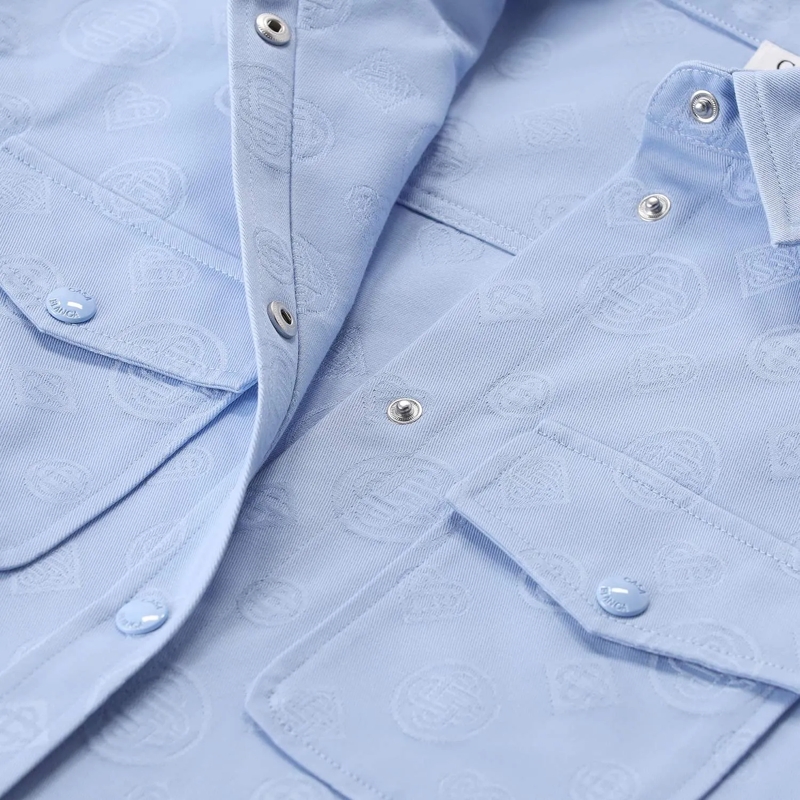 Casablanca Übergangsjacke Hemdjacke aus Baumwolle blau(Image 4)