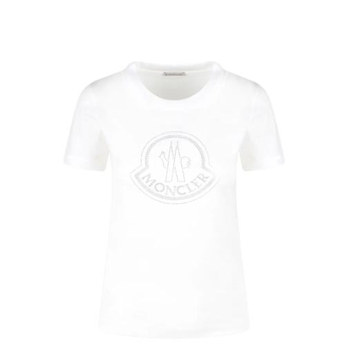 Moncler T-Shirts Crystal Logo T-Shirt White